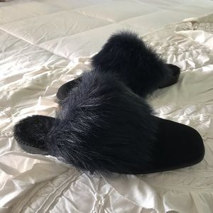 Stuart Weitzman Fur Mules